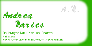 andrea marics business card